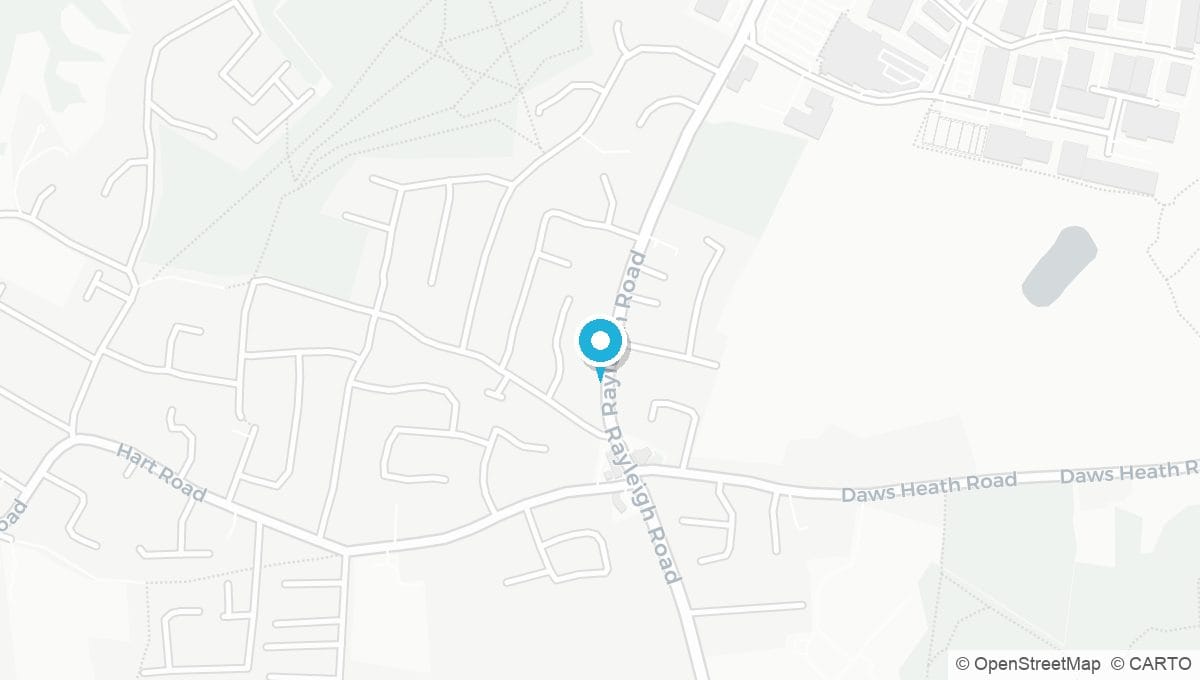Map showing location of Benfleet SS7 clinic