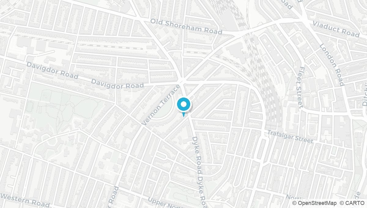 Map showing location of Brighton & Hove BN1 clinic
