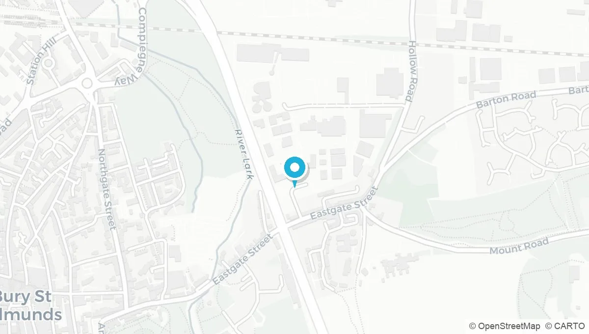 Map showing Bury St Edmunds IP32