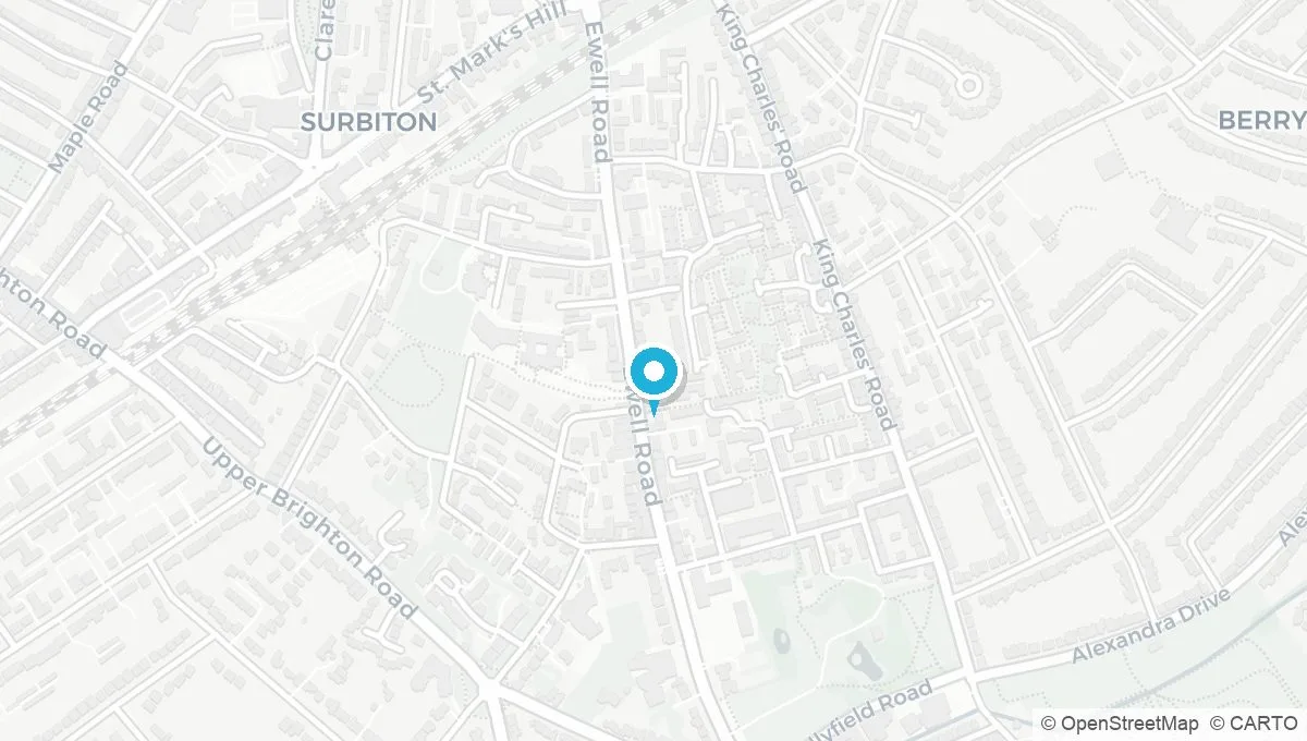 Map showing Surbiton KT6