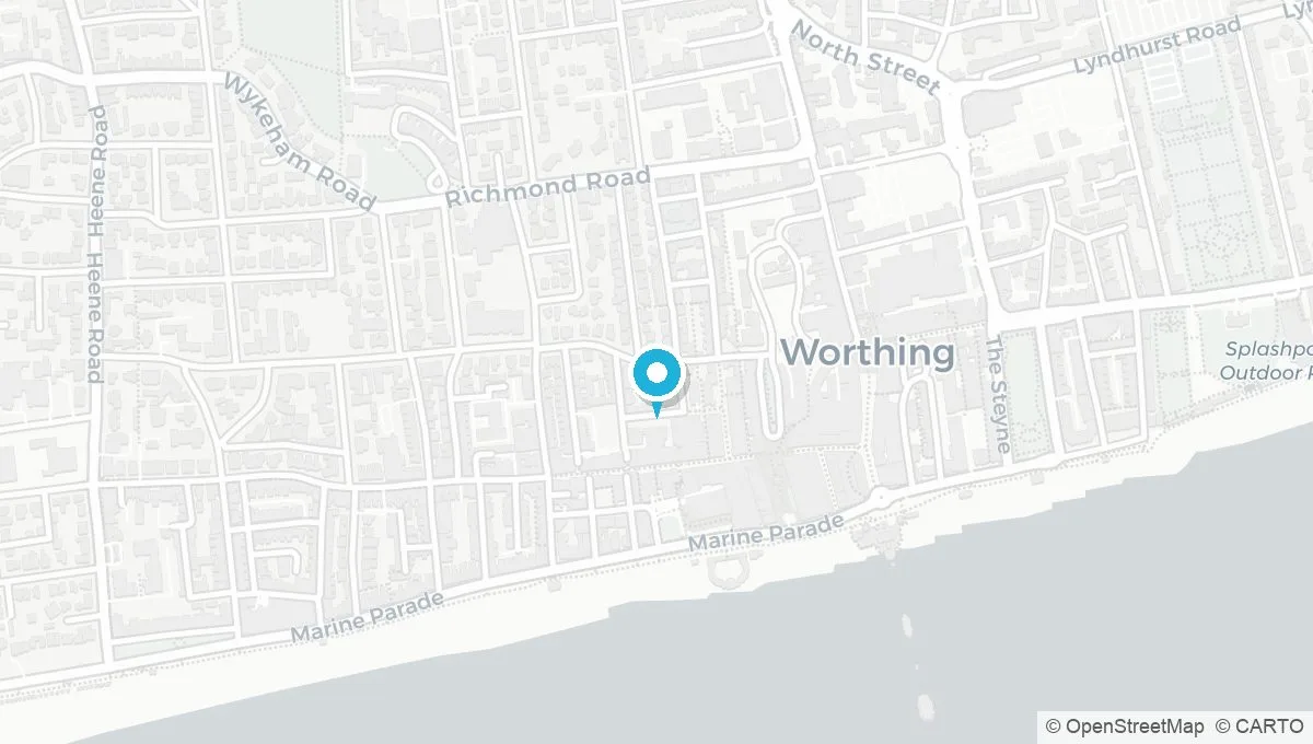 Map showing Worthing BN11