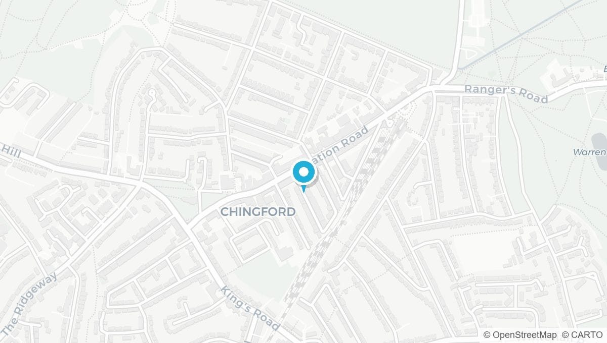 Map showing location of Chingford E4 clinic