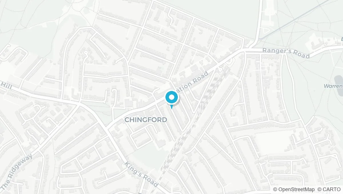 Map showing location of Chingford E4 clinic