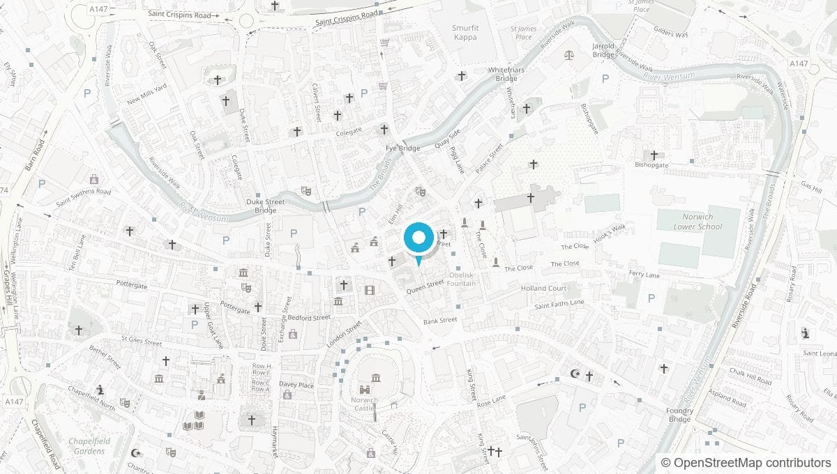 Map showing location of Norwich NR3 clinic